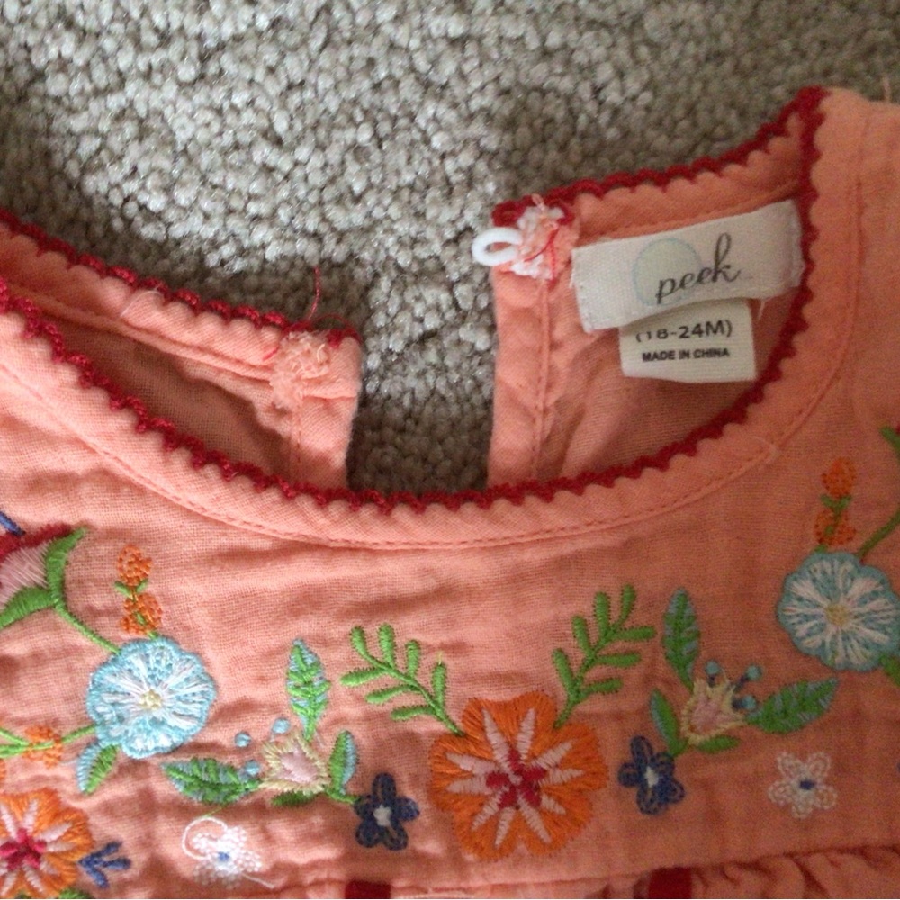“SOLD”  “PEEK” BABY GIRLS EMBROIDERY & TASSELS COVERALL- 18-24 MONTHS - Picture 9 of 9
